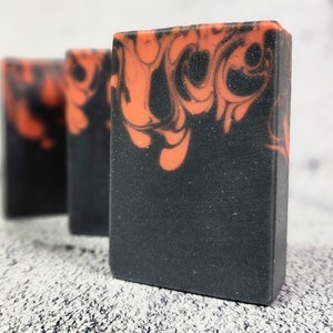 Jack-O Spooky Halloween Soap Bar, Black and Orange Soap, Crisp Fall Themed Scent