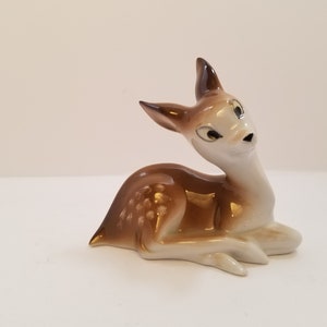VTG GDR Laying Fawn Porcelain Figurine