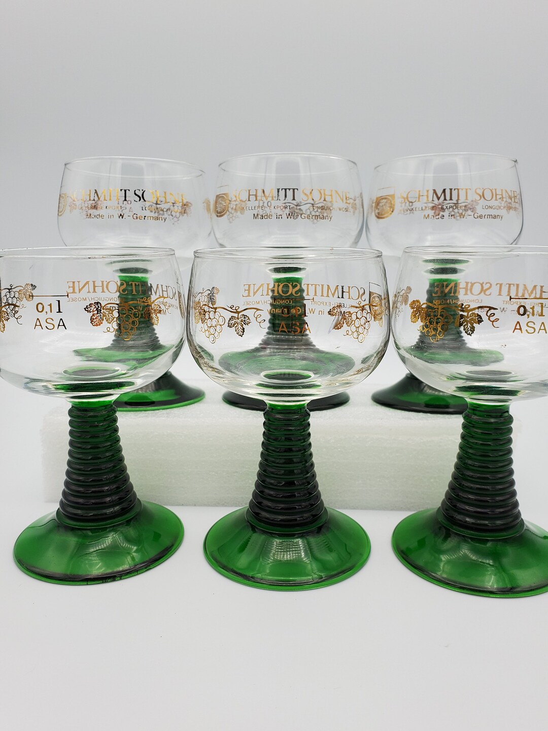 Vintage 1970's Set of 6 Schmitt Sohne Green Beehive Stem - Etsy