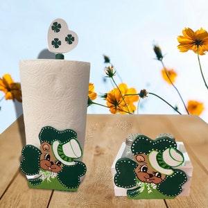 Porta-toalhas de papel Lucky Leprechaun e cesta de presente Leprechaun (peça separadamente)