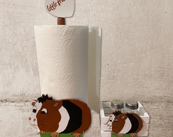 Matching Guinea Pig Paper Towel Holder with Salt N Pepper Holder