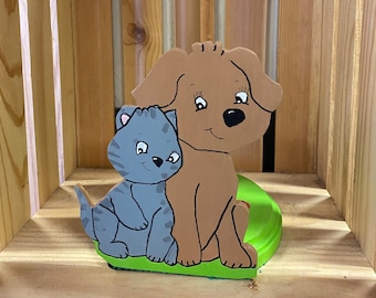 Best Friends Cat and Dog Paper Towel Holder