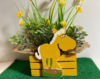 Palomino Horse Planter by Nan - All Planters are hand painted and originals!