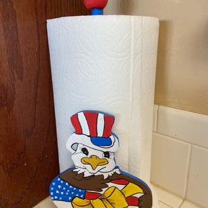 Adorable  Eagle named “Trump” Patriot Paper Towel Holder