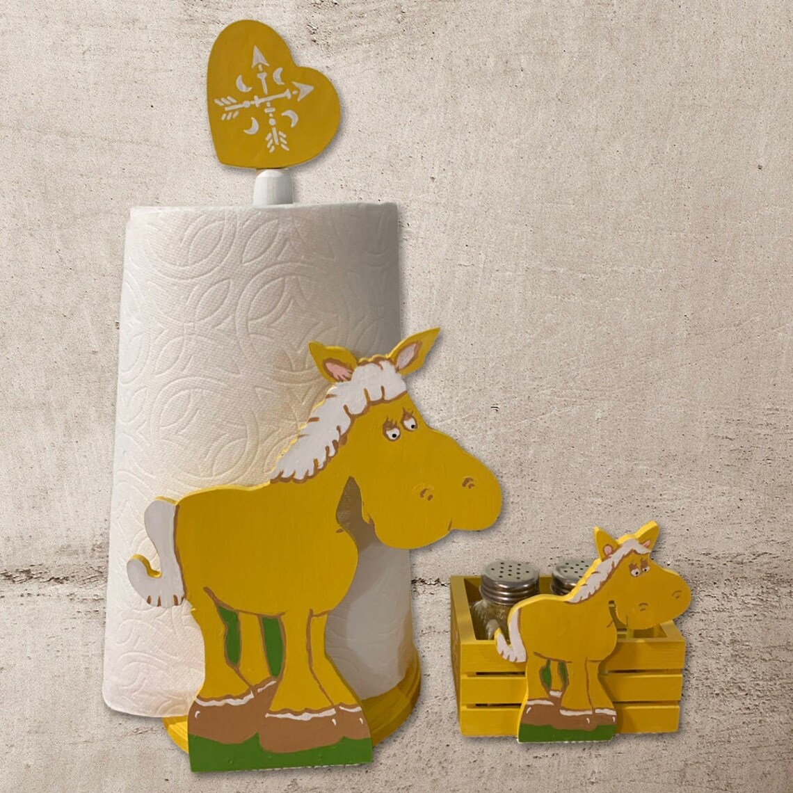 Matching Fun Palomino Horse Paper Towel Holder & Horse Basket Etsy