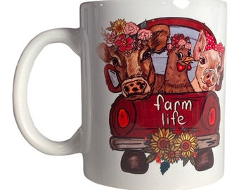 Farm Life l Farm Truck Ceramic Coffee Mug 11oz