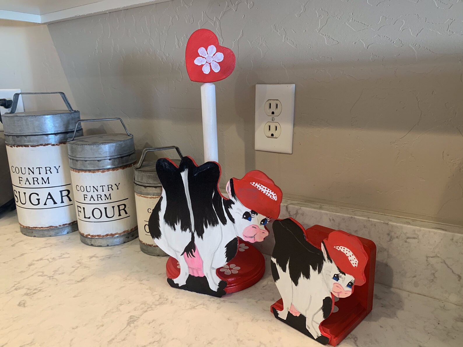 Matching Farm Cow Paper Towel Holder & Cow Napkin Holder Etsy
