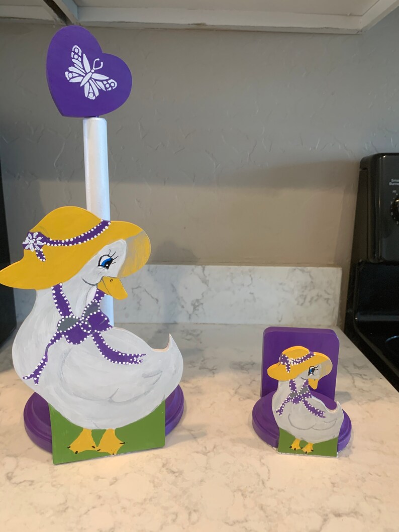 Matching Fun Cute Duck Paper Towel Holder & Duck Napkin Holder Etsy