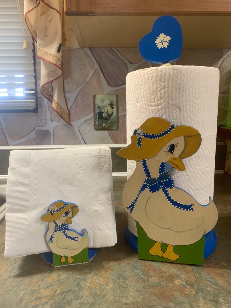 Matching Fun Cute Duck Paper Towel Holder & Duck Napkin Holder Etsy
