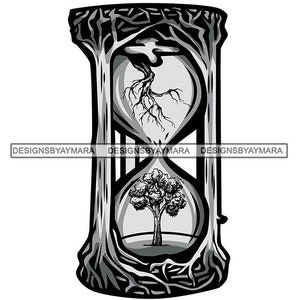 Hour Glass Time Timer Sand Countdown Minute Flow Measure Watch Vintage Instrument  Wood Age Illustration  Vector SVG PNG JPG Cutting Files