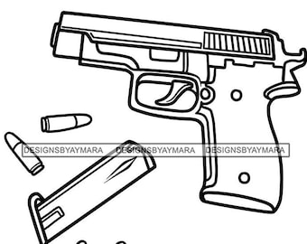 Revolver Outline Svg - Etsy