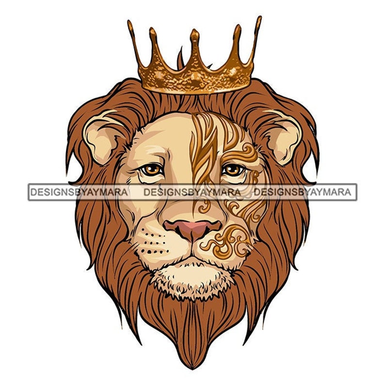 King of the Jungle the Lion Gold Crown Gold Brown Mane Tattoo - Etsy Israel King of the Jungle the Lion Gold Crown Gold Brown Mane Tattoo - Etsy Israel