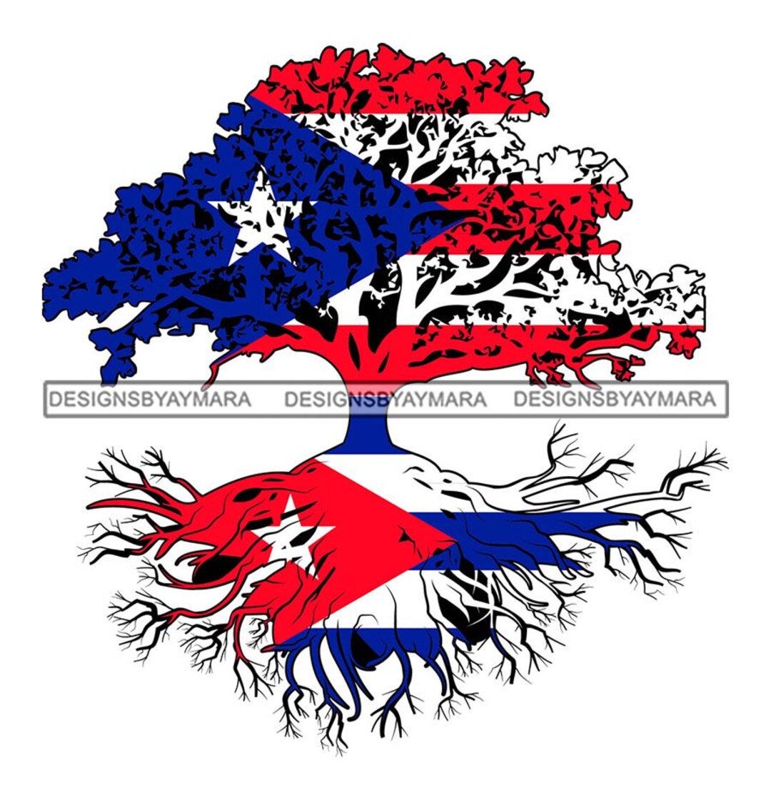 Tree Root Puerto Rico Flag Flag Boricua Country National American