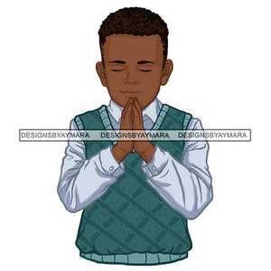 Afro Boy Praying SVG Bible Verse Christian Religious Gospel Faith Word Prayer God Message Church PNG JPG Vector Clipart Circuit Cut Cutting