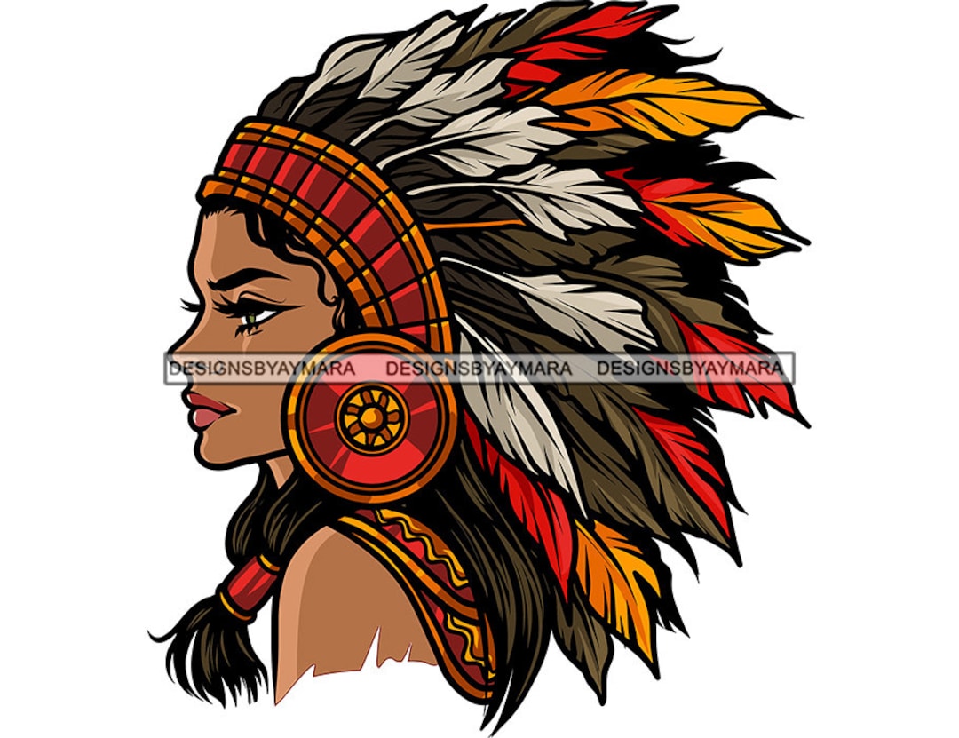 Cherokee Indian Woman Portrait Traditional Headdress Feathers American  Nature Native National Chief SVG PNG JPG Cutting Designs Print Cricut - Etsy, image size:1080x831