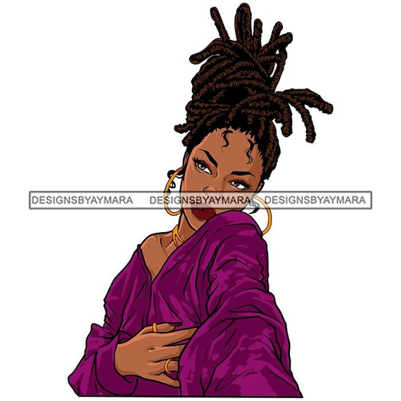Beautiful Black Woman With Dreads Pulled up Locs Tilted Head - Etsy Beautiful Black Woman With Dreads Pulled up Locs Tilted Head - Etsy