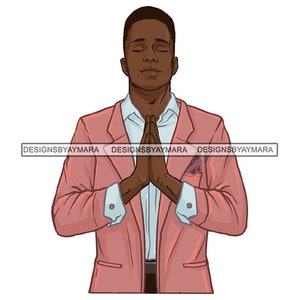Afro Man Praying SVG Male Guy Person Prayer Religious Gospel Faith God Message Church PNG JPG Vector Clip Art Circuit Cut Cutting