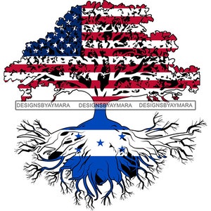 Tree Root Flag Flags United States USA Honduras Country National Hondura American Culture Patriotism SVG PNG Jpg Cutting Design Print Cricut