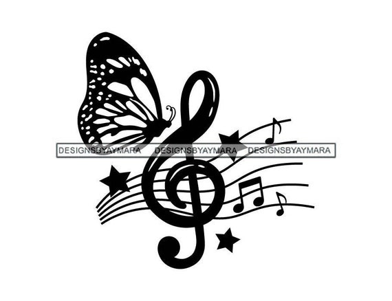 60 Awesome Music Tattoo Designs  Cuded  Butterfly tattoo designs Music  tattoo designs Monarch butterfly tattoo