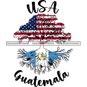 Tree Guatemala Country Root Flag Flags United States USA National Nation American Culture Patriotism SVG PNG Jpg Cutting Design Print Cricut