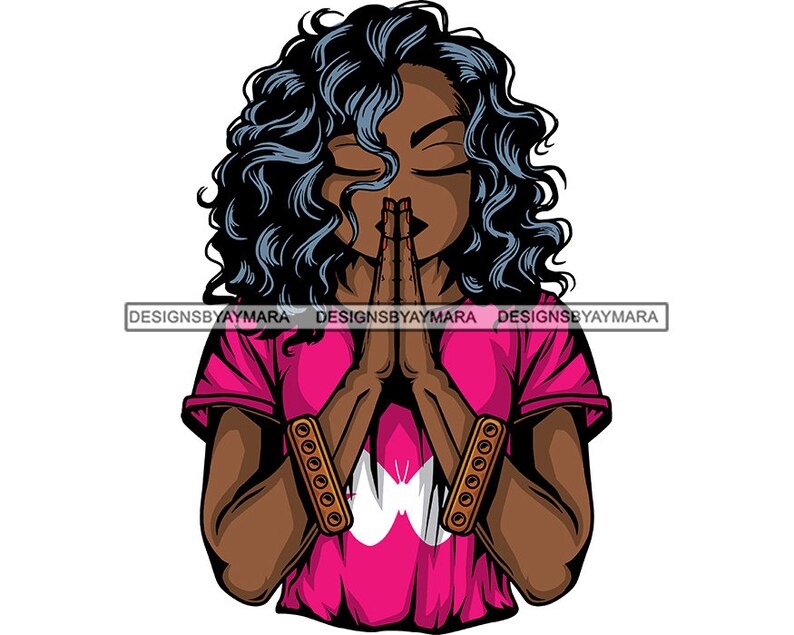African American Black Woman Girl Lady Praying God Prayer Pray | Etsy