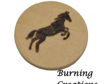 Horse Magnet, Pyrography, Wood Burned, Wooden Magnet, Magnet, Gift, Rustic Magnet, Rustic, Wooden Magnet, Magnets