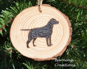 Pointer Ornament, Pine Ornament, Pyrography, Wood Burned, Pine Wooden Ornament, Holiday Ornament, Gift, Rustic Ornament, Rustic