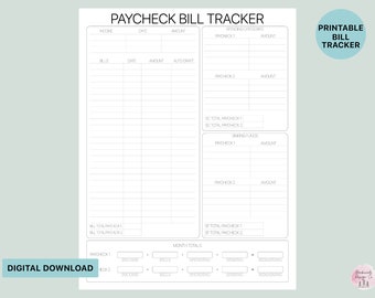 Personal Budget Planner, Paycheck Budget Planner, Printable, Paycheck Budget, US Letter, Half Letter, A4 A5, Instant Download