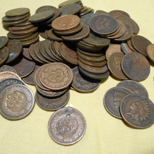 Lot of 10 - Indian Head Pennies, Random Dates, Old Coin Money for Gift or Collection. Or make Crafts like Key Chains + Ships FREE - Read Ad