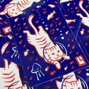aquanaut cat sticker
