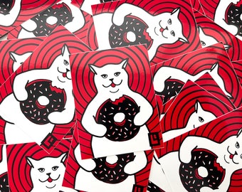 white donut cat sticker