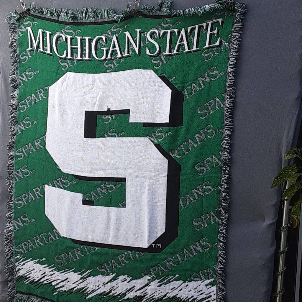 Vintage Spartan Michigan State Blanket THE NORTHWEST COMPANY Etsy