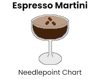 Espresso Martini Needlepoint Chart