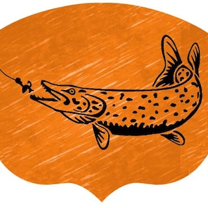 Fish Northern Pike SVG / Vector 003, clip art, cut file, Jack fish, beach, lake life, camping, Image, Decal, Vector, boat, fishing, lake