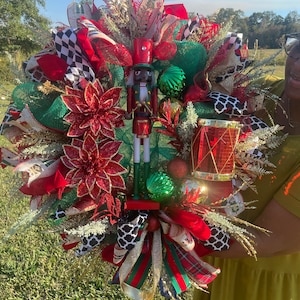 African American Nutcracker Wreath, Christmas Wreath