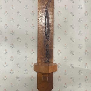Vintage handcrafted wooden wall sconce shelf primitive rustic wood decor