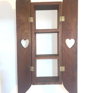 Wooden Heart Cutout Shadow Box Wall Display Shelf