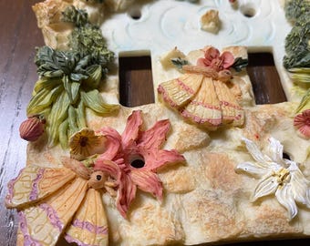Cottage Inspired floral switch plate cover