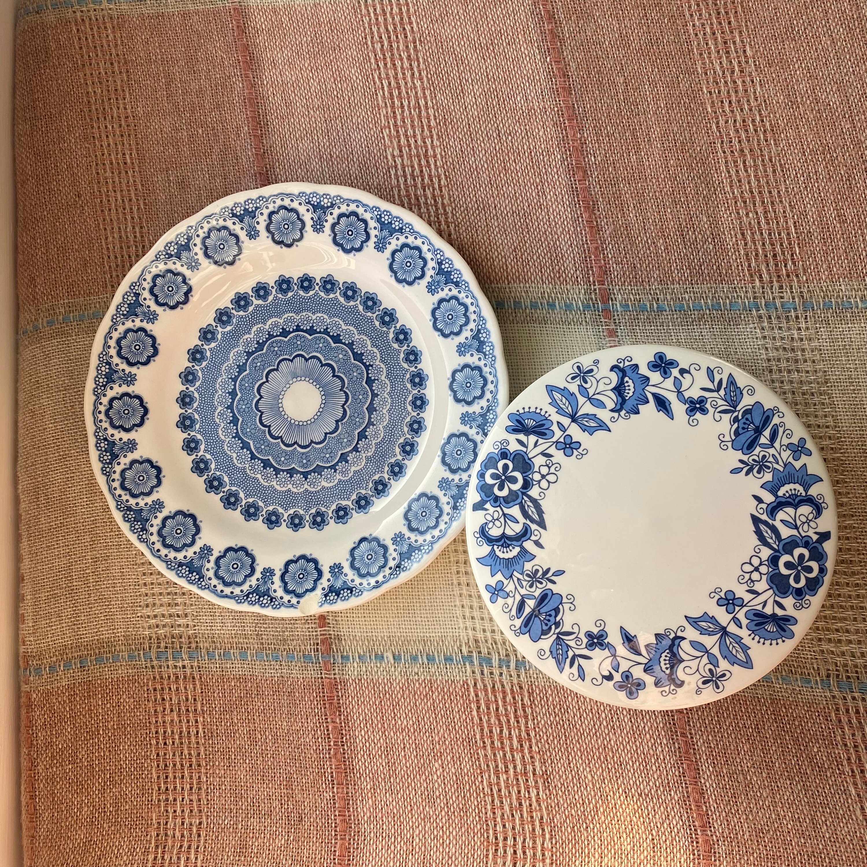 Vintage Nikko Kingstone Plate and Bowl Set: Blue Floral China - Etsy