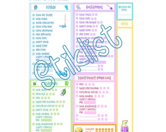 Cleaning List Checklist Digital Download Printable Organization List Housekeeper Monthly Task List Housekeeping Chores List Chart
