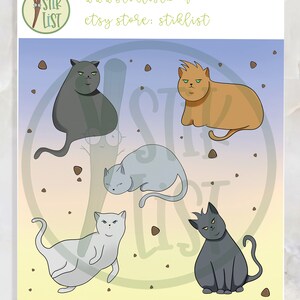 Cats With Attitude Sticker Sheet - voor planners, tijdschriften en ander plezier (watermerk wordt verwijderd uit het eindproduct)