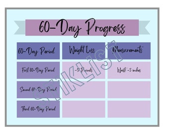 60-Day Fitness Journey Progress Canva Template for Poster Journal Weight Loss Tracker Fitness Motivation Health Printable Digital Download