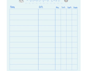 My Sustainable Christmas List Digital Download