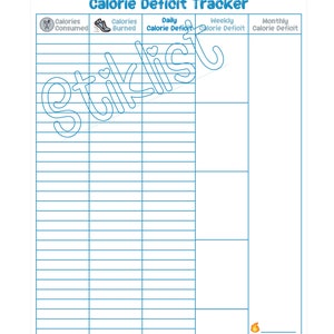 Calorie Deficit Tracker / Gewichtsverlies Tracker / Weight Loss Planner / Gewichtsverlies Journal / Calorie Deficit Plan / Diet Tracker Calorieën