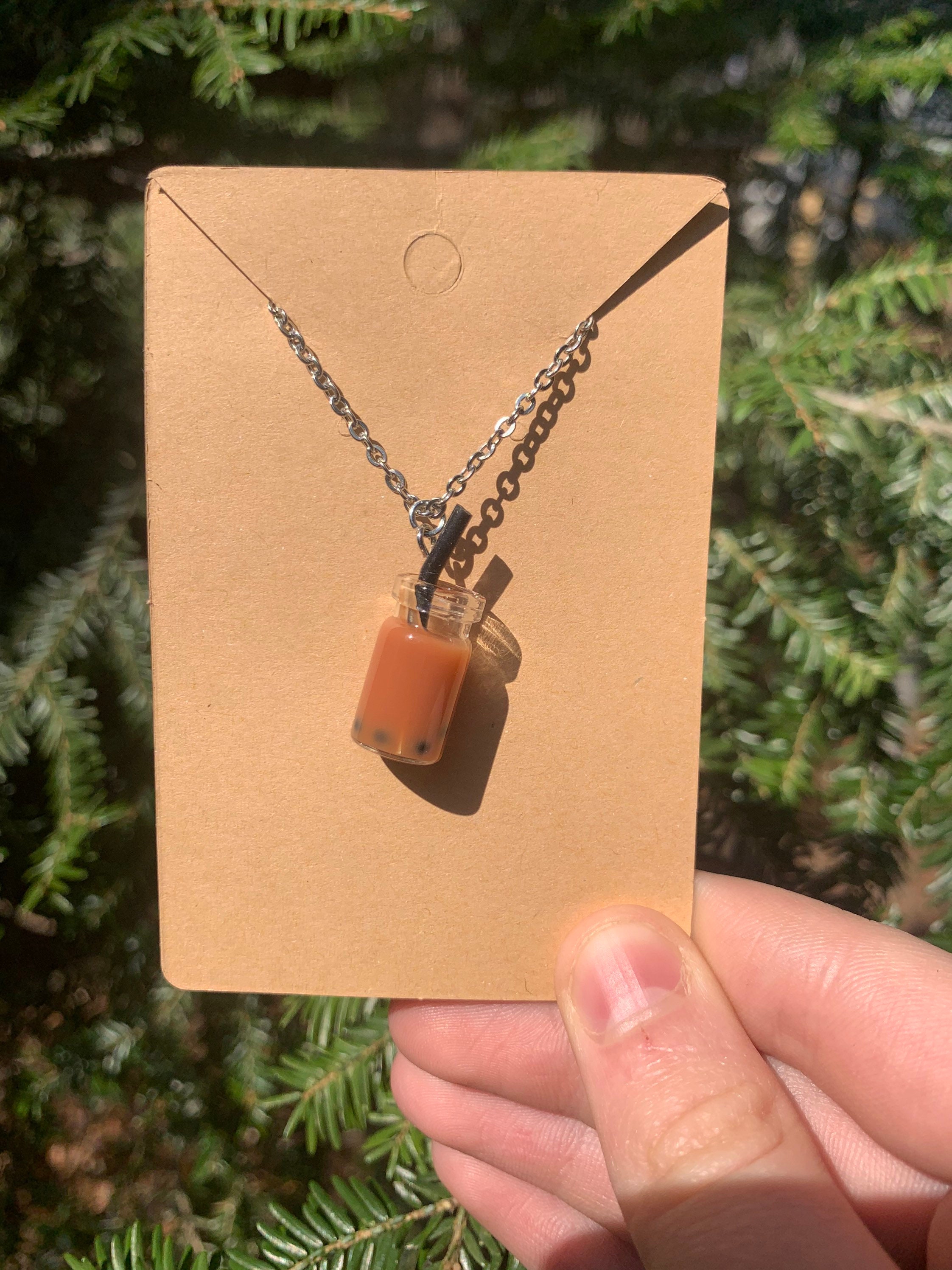 Boba Necklaces Milk Tea Necklaces Bubble Tea Necklaces Etsy