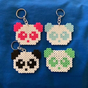 Panda Perler Bead Keychain