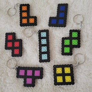 Tetris Piece Perler Bead Keychain