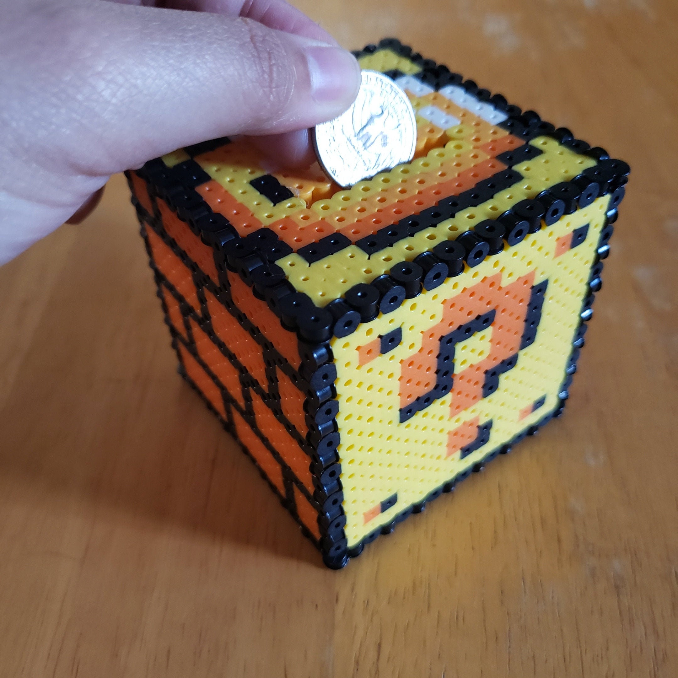 Mario Perler Bead Coin Bank Etsy