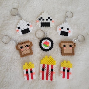 Assorted Food Perler Bead Keychains