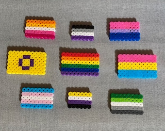 Pride Flag Perler Bead Keychain